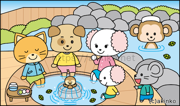 まちがいさがしフレンズ2025年1月号Q03「みんなで入ろう」（楽しさ満点！カラーまちがいさがし）