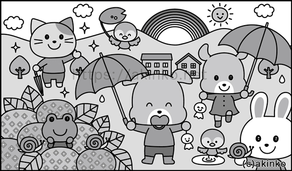 まちがいさがしフレンズ2025年7月号Q141雨上がりに遊ぶぞ（ちょっと難しい！まちがいさがし特集）